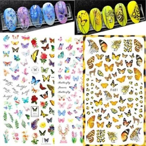 Nagelsticker 3D selbstklebend Schieber Nail Art Deko Aufkleber DIY Schmetterling - Bild 1 von 24