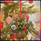 Pre-lit Lighted Christmas Hanging Basket Artificial Party Favors (05)