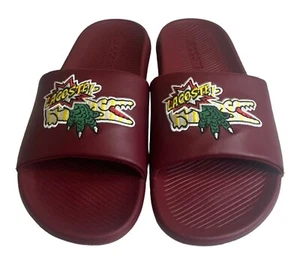 Sandalias/sandalias sintéticas de cocodrilo Lacoste para hombre borgoña/amarillas talla 12 - Imagen 1 de 7
