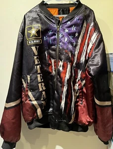 Men USA Army Marines Veteran Skull 3D Bomber Jackets Zipper Flight Jacket 3XL - Picture 1 of 17