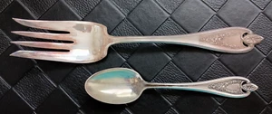 1847 Rogers Bros Old Colony Silverplate Meat Fork Teaspoon 1911 XS Triple - Picture 1 of 6