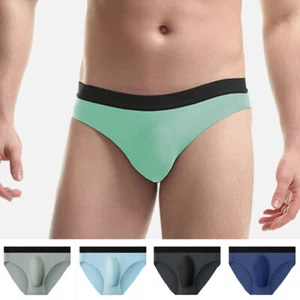 MENS UNDERWEAR BRIEFS MEN COOL ICE SILK SEAMLESS SOFT SEXY MALE MEN'S UNDERPANTS - Picture 1 of 24