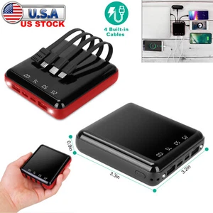 10000mAh Portable Charger Power Bank External Battery Pack w/ 4 Built-in Cables - Picture 1 of 17