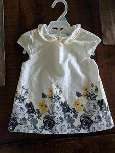Janie And Jack Top Blanco Con Gris Y Amarillo Floral Niño Talla 2T En muy buen estado - Imagen 1 de 2