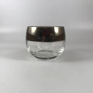 Roly Poly Silber Quecksilber Band Lowball Glas Barware Dorothy Thorpe Stil MCM - Bild 1 von 8