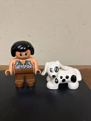 LEGO Duplo Ville Station Fire Dalmation Pet Dog & Prehistoric Cave Woman Lot o 2 - Image 1 of 4