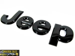 OEM JEEP GRAND CHEROKEE BLACK GLOSS EMBLEM BADGE HOOD 2011-2021 NEW 68193400AA - Picture 1 of 4