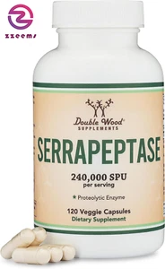 Serrapeptase 240,000 SPU Max Potency (120 Veggie Capsules) Proteolytic Enzyme fo - Picture 1 of 12