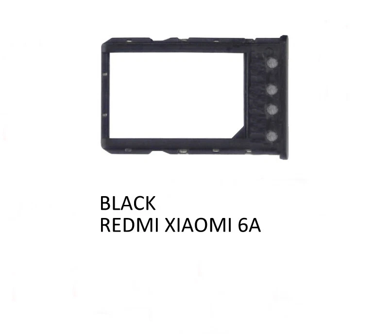 CARRELLO PORTA SIM SLOT VASSOIO SLITTA  PER XIAOMI REDMI 6A BLACK NERO - Immagine 1 di 1