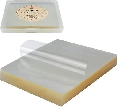 AZDVZD Candy Wrapper Caramel And Chocolate Wrappers Natural Cellophane 500 Square Sheet