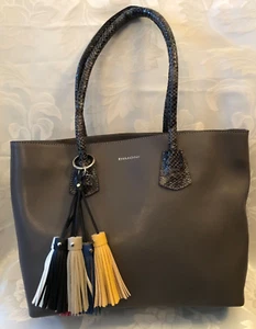 Dimoni Safiano Shoulder Tote, Taupe, Genuine Leather, Handmade in Spain, NWT - Picture 1 of 16