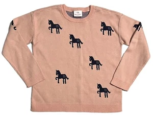 Hanna Andersson, Girls Size 140/10 Pink Unicorn All Over Sweater Pink & Blue - Picture 1 of 5