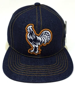 ROOSTER Snapback Cap Mütze Cock Fight OSFM Blau Denim Neu mit Etikett - Bild 1 von 3