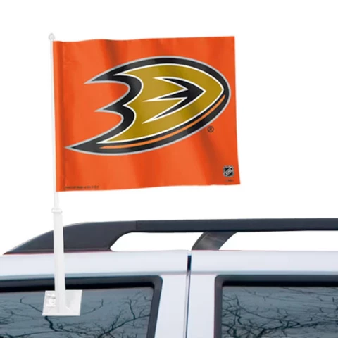 (Set of 2 included) Official NHL Anaheim Ducks Car Flags 11.75" X 14" Cover