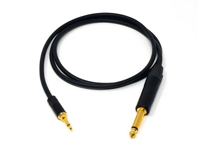 Mono Mini Jack to 1/4" Jack Cable Neutrik Van Damme Pro Patch Lead Gold Plated