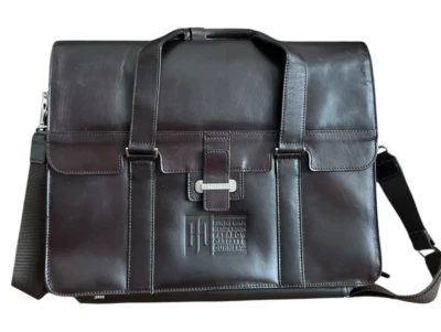 CUTTER & BUCK Cuero Marrón Mensajero Laptop Bolso Maletín Clásico Americano 16” Foto 1 de 4