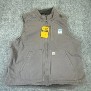 Carhartt Womens XXL Sherpa Lined Vest Relaxed Fit Washed Duck Workwear Outdoor - Picture 1 of 11