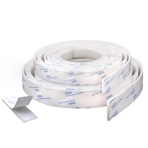 White Self-Adhesive Silicone Rubber Seal Strip Gasket Width 5-30mm Thick 1-5mm - Picture 1 of 9