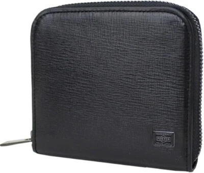 PORTER PLUME Cartera Plegable 179-03868 Azul Marino Hecha en Japón Cartera de Cuero Compacta Foto 1 de 4