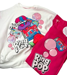 Justice Ring Pop Girls Sweatshirt and Sweatpants Set Size 7/8 New with Tags - Bild 1 von 5