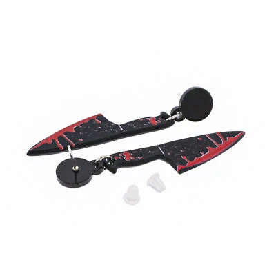 Pendientes Acrílicos - Tachuelas Cuchillo Terror - 2 Piezas 1 Par - ER624 Foto 1 de 3