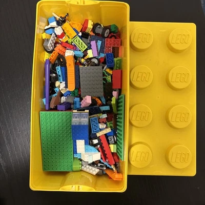 LEGO Granel + Estuche de Ladrillos de Almacenamiento 8 Pernos Contenedor Amarillo Grande Caja de Contenedor de Plástico 14x7 Foto 1 de 4