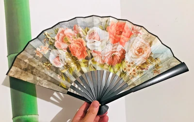 Eventail Pliable 26 cm modèle Florial N°2 neuf + Cadeau bonus Eventail 21 cm - Photo 1/4