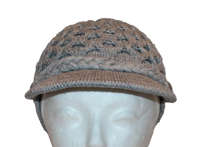 Mujer Calvin Klein Gris Cable Tejido Newsboy Sombrero Gorra Foto 1 de 4
