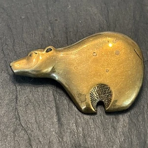 Kaniatobe Bronze Bear Brooch Vintage Choctaw Za - Picture 1 of 11
