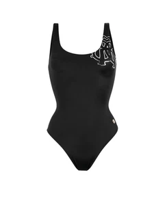 Roberto Cavalli RC Badeanzug Monogram Print Schwarz Größe S - Bild 1 von 7