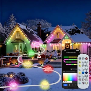 Luces exteriores permanentes para casa, IP67 impermeables con 72 RGB+IC, 150 pies por... - Imagen 1 de 7