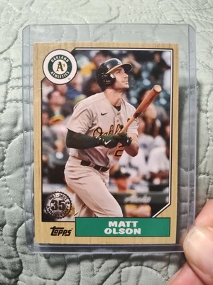 2022 Topps #T87-25 Matt Olson #T87-25 1987 Topps Baseball 35th Anniversary - Image 1 of 2