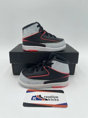 Talla 4C - TD Nike Air Jordan 2 Retro BT Negro Infrarrojo Blanco Gris (395720-023) Foto 1 de 4