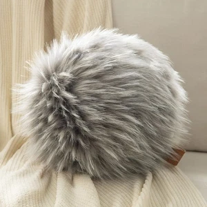Ashler Plush Round Pillows, Ball Throw Pillow with Handle, Faux Fur Luxury So... - Picture 1 of 7