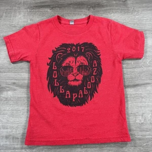 Lollapalooza Shirt Youth Kids Red 2017 Lion Graphic Chicago Concert Music READ - Picture 1 of 4