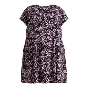 Vestido para mujer Terra & Sky Plus Swing tejido rosa violeta 4X (28W-30W) - Imagen 1 de 4