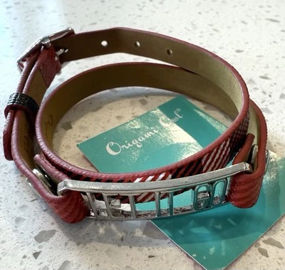 NEW Origami Owl Let It Go Red Black Plaid Leather Wrap Bracelet Jewelry Accesori - Image 1 of 4