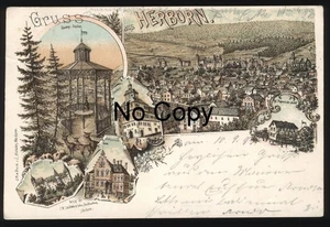 #1597 AK Litho Herborn bei Dillenburg Haiger Ansichten Mehrbildkarte gel.1898 - Bild 1 von 2