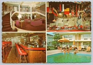 1974 Ramada Inn Multiview Lobby Pool Bar Indianapolis Indiana 4x6 MINT Postcard - Picture 1 of 2