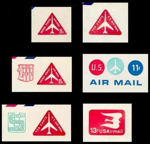 SCOTT #UC37, 40, 41, 3, 5, 7 VERY FINE MINT CUT SQUARES - Picture 1 of 2