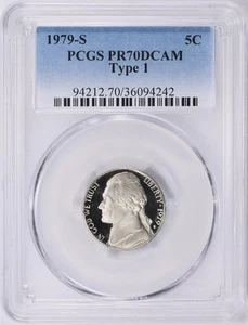 "HOT AUCTION" 1979 S JEFFERSON NICKEL 5C TY 1 PCGS PR70DCAM SUPER GEM" MB 5442 - Picture 1 of 2