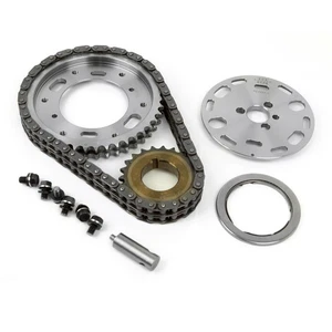 Chevy SBC 350 Double Roller 2pc Adj Billet Steel Timing Chain Kit - Picture 1 of 4