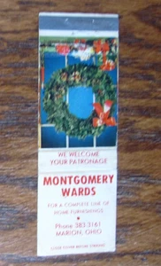 CUBIERTA DE LIBRO DE CERILLAS DE LOS GRANDES ALMACENES DE MONTGOMERY WARDS: MARION, OHIO MATCHCOVER -A23 - Imagen 1 de 1