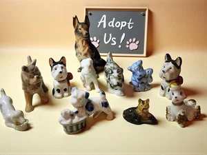 Vintage Japan Dog Figurine Lot – 1950s Ceramic Miniatures – Adopt Me! - Picture 1 of 10