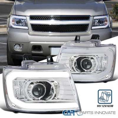 Fits 2007-2013 Chevy Avalanche Tahoe Suburban LED DRL Projector Headlights 07-13 - Image 1 of 4