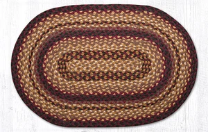 Earth Rugs C-371 Black Cherry Chocolate Cream Oval Braided Rug 20" x 30" - Picture 1 of 1