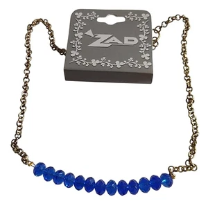 ZAD blaue Perlenkette mit Messingkette - Bild 1 von 4
