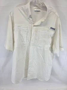Columbia PFG Omni-Shade Poloshirt Herren M weiß belüftet Outdoor - Bild 1 von 13