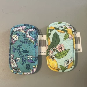 Zwei Vera Bradley Doppel Augen Glas Etui Halter gesteppter Stoff NEU! - Bild 1 von 6