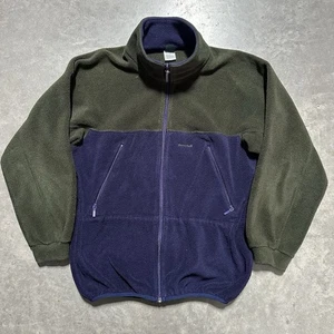 Vintage Montbell Full Zip Fleece Jacke Gr. L Blau Grün Logo USA Made Outdoor - Bild 1 von 8